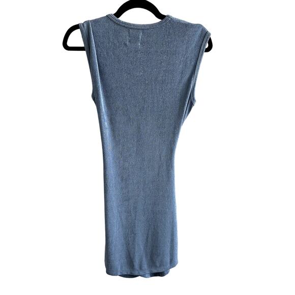 With Jean Roxy Ruched Cut Out Mini Dress Denim Blue - Picture 3 of 5